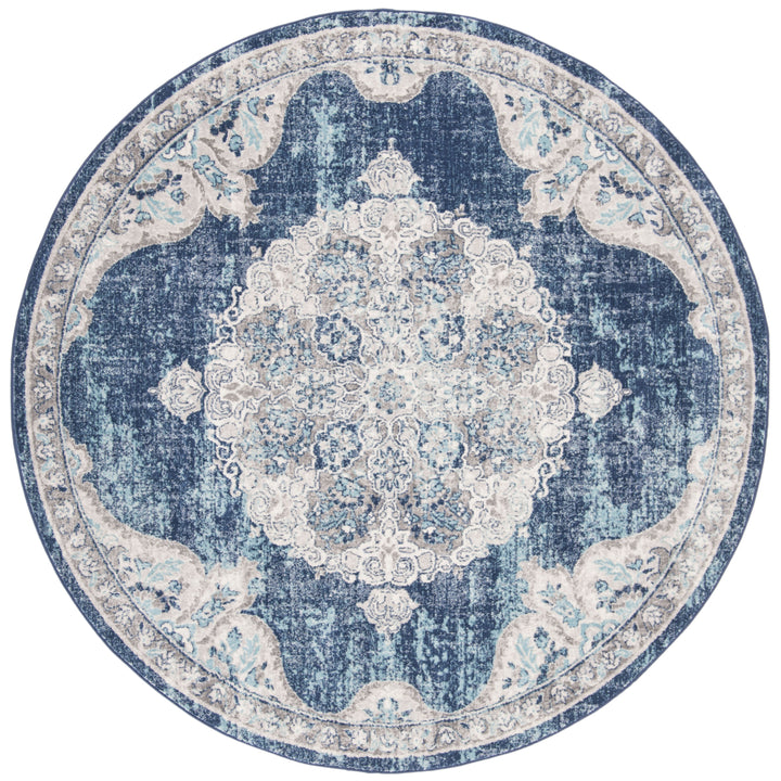 SAFAVIEH Brentwood Collection BNT867N Navy / Ivory Rug Image 6