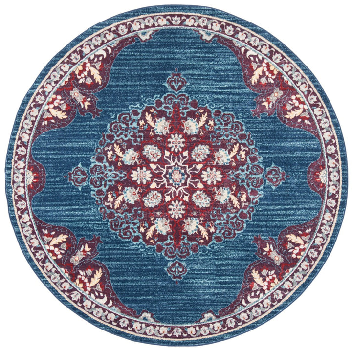 SAFAVIEH Brentwood Collection BNT867P Navy / Burgundy Rug Image 5