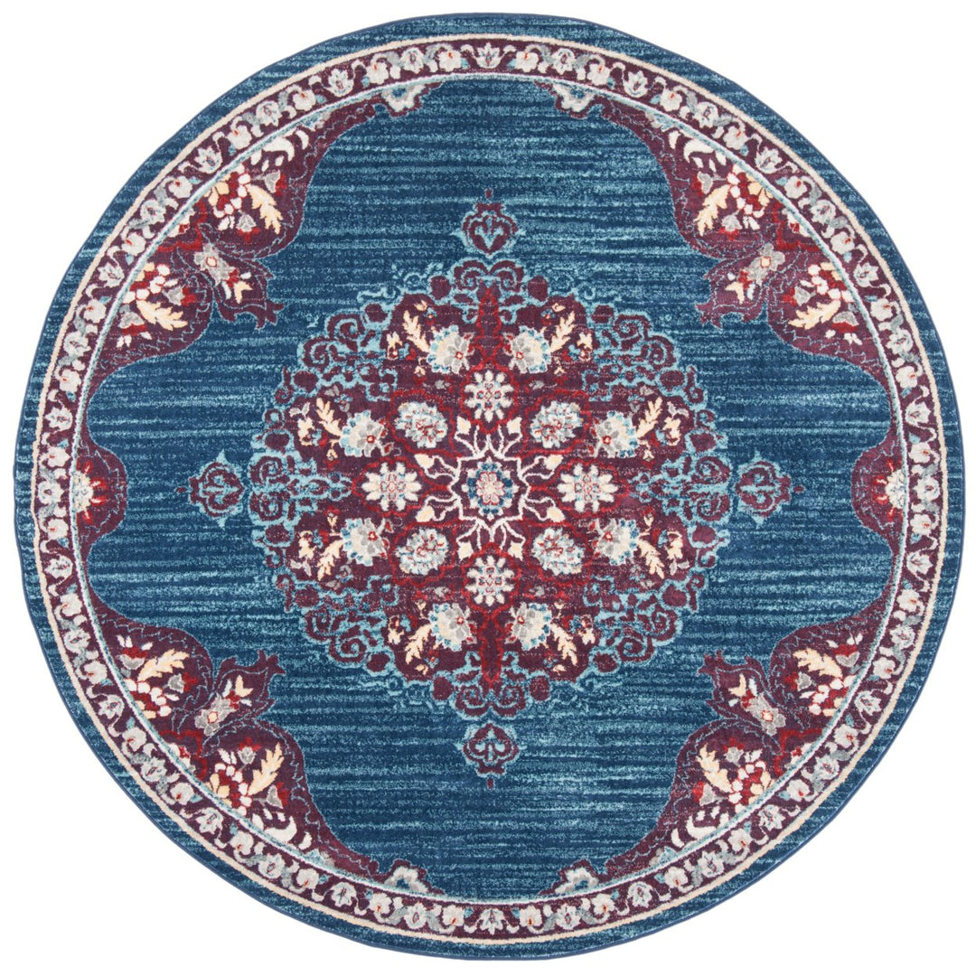 SAFAVIEH Brentwood Collection BNT867P Navy / Burgundy Rug Image 1