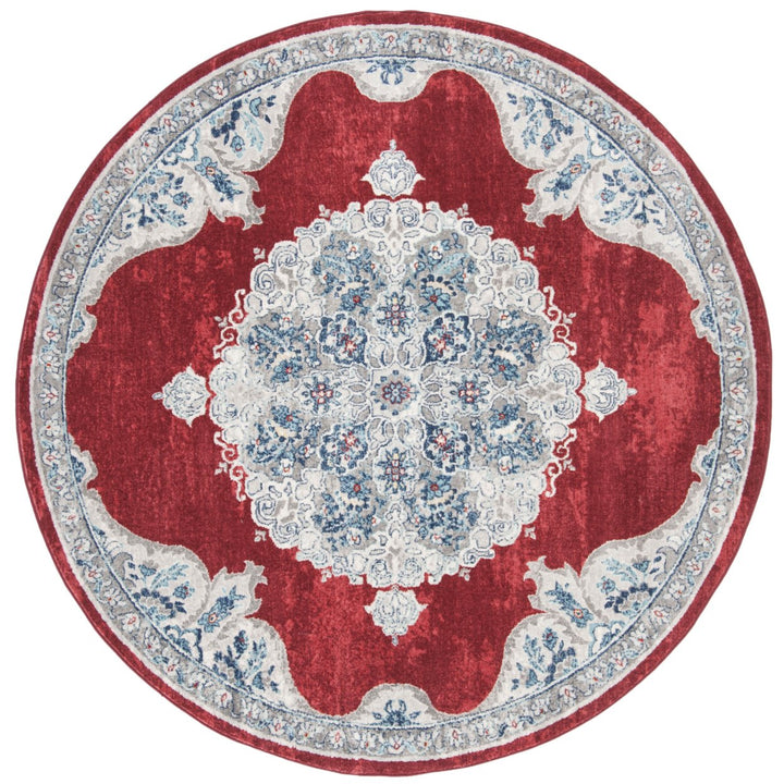 SAFAVIEH Brentwood Collection BNT867Q Red / Ivory Rug Image 1