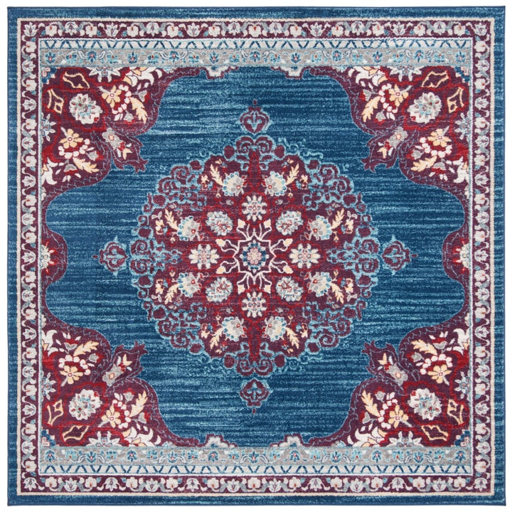 SAFAVIEH Brentwood Collection BNT867P Navy / Burgundy Rug Image 6