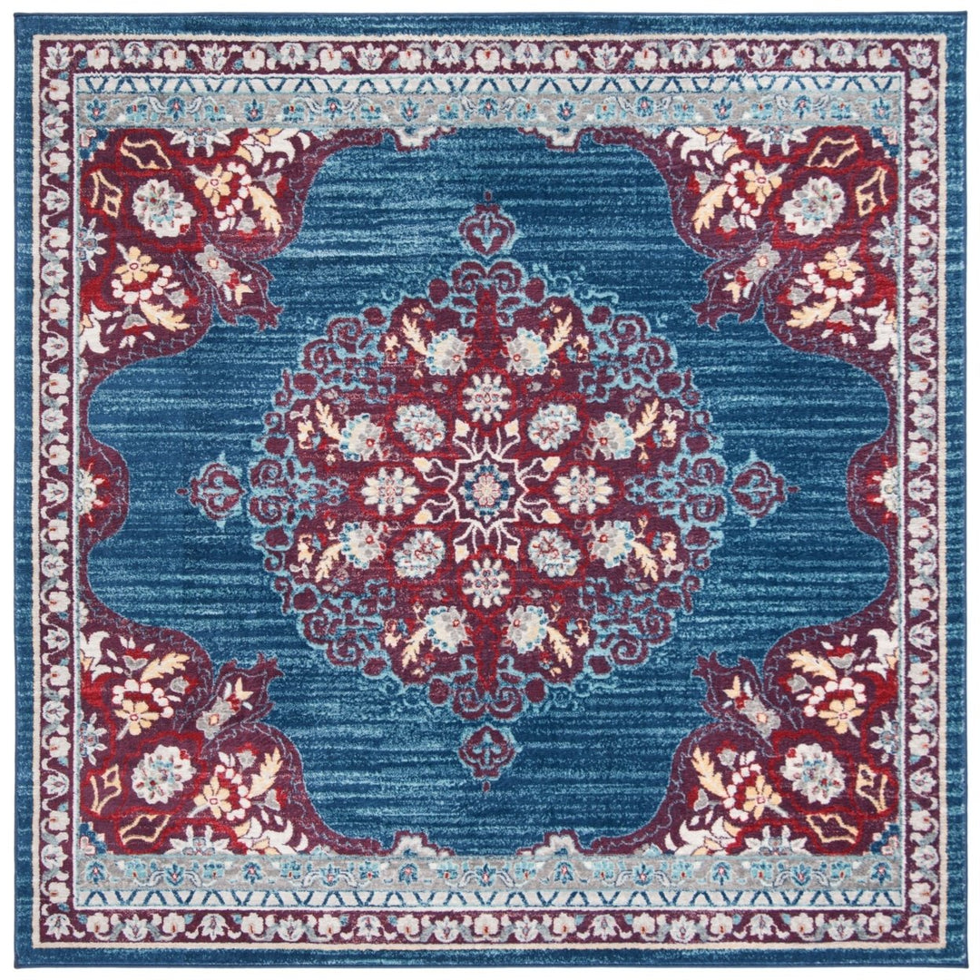 SAFAVIEH Brentwood Collection BNT867P Navy / Burgundy Rug Image 1