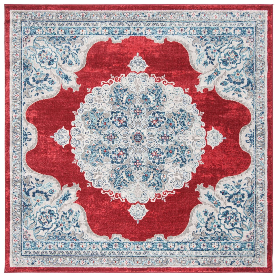 SAFAVIEH Brentwood Collection BNT867Q Red / Ivory Rug Image 1