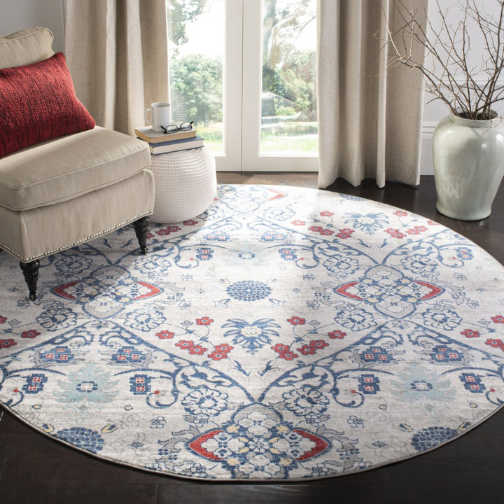 SAFAVIEH Brentwood Collection BNT894M Navy / Grey Rug Image 2