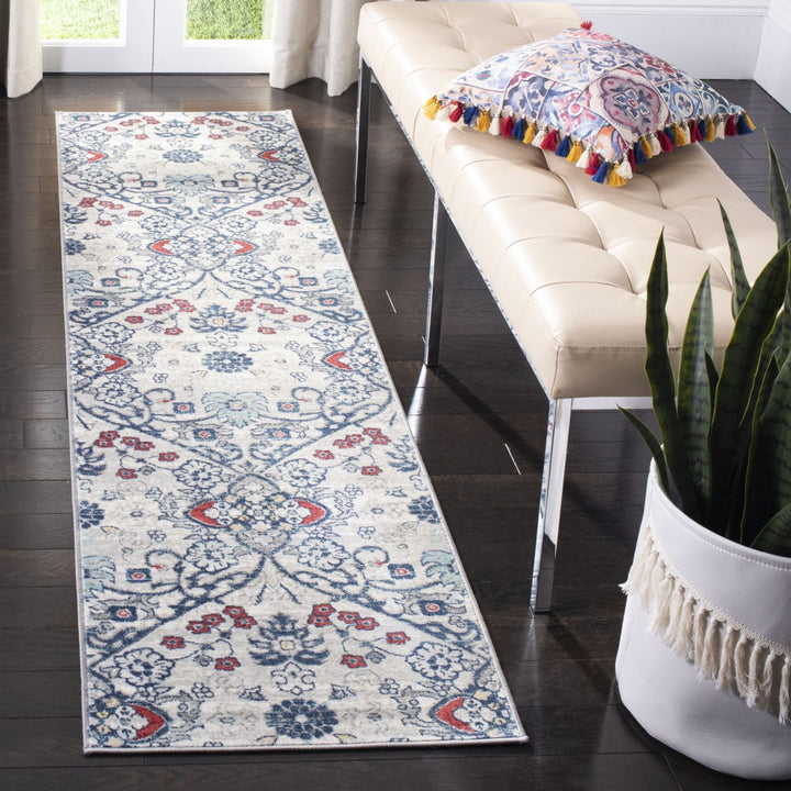 SAFAVIEH Brentwood Collection BNT894M Navy / Grey Rug Image 3