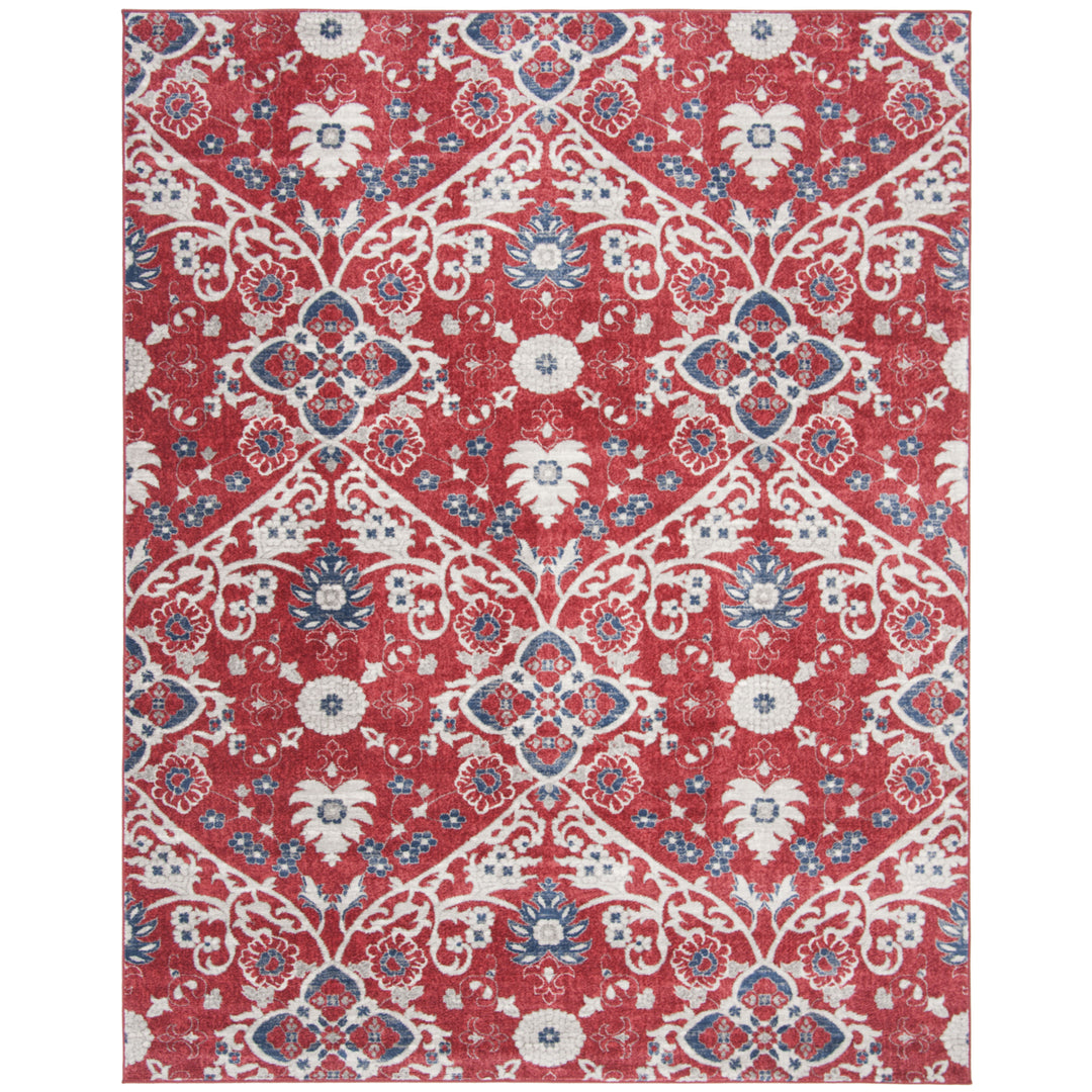 SAFAVIEH Brentwood Collection BNT894R Red / Ivory Rug Image 1