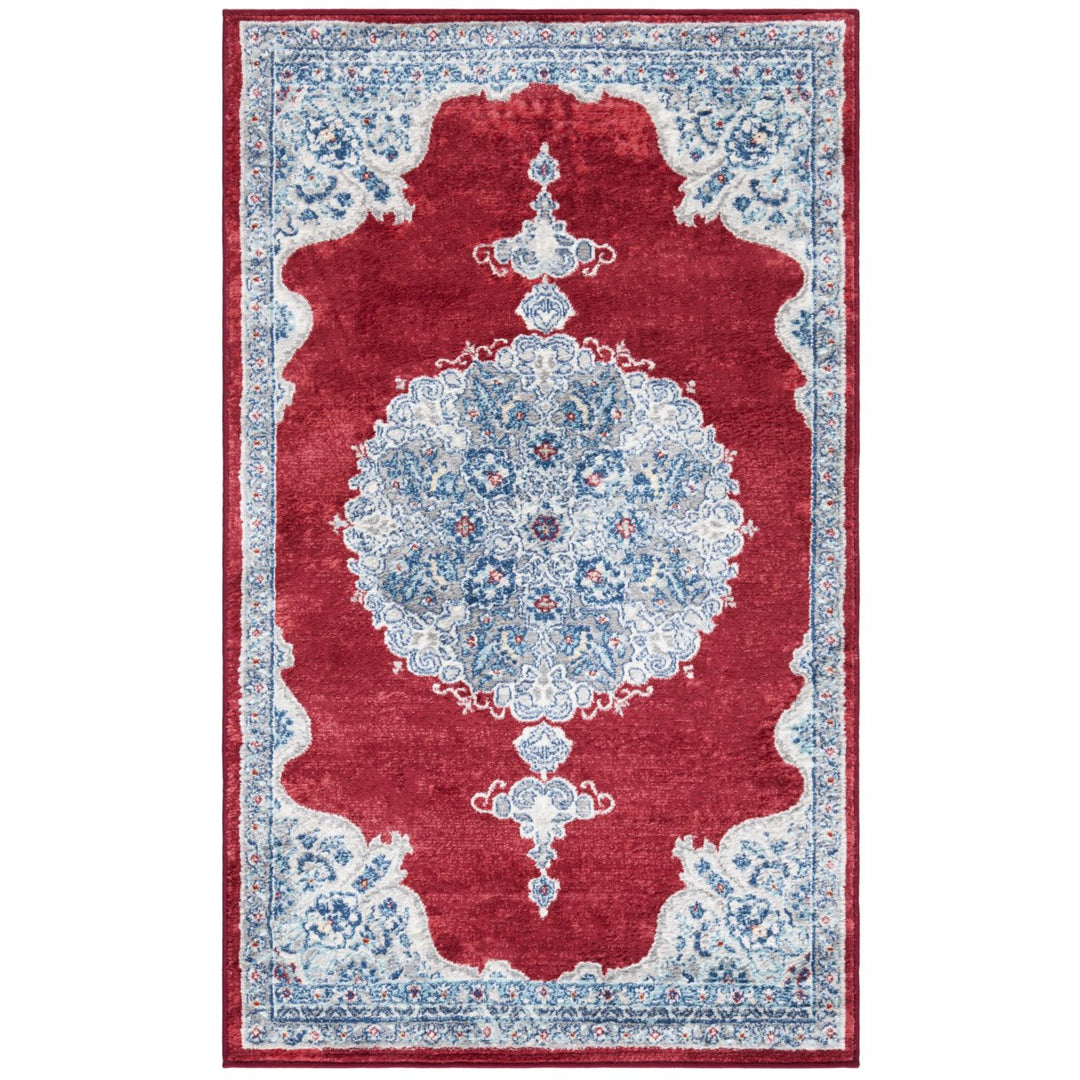 SAFAVIEH Brentwood Collection BNT867Q Red / Ivory Rug Image 1