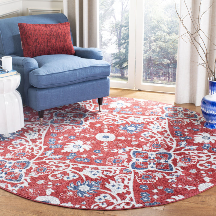 SAFAVIEH Brentwood Collection BNT894R Red / Ivory Rug Image 2