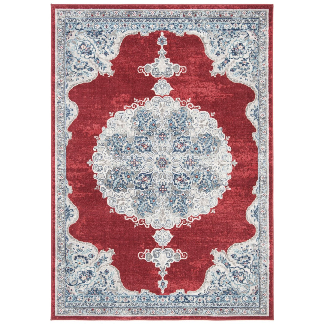 SAFAVIEH Brentwood Collection BNT867Q Red / Ivory Rug Image 1