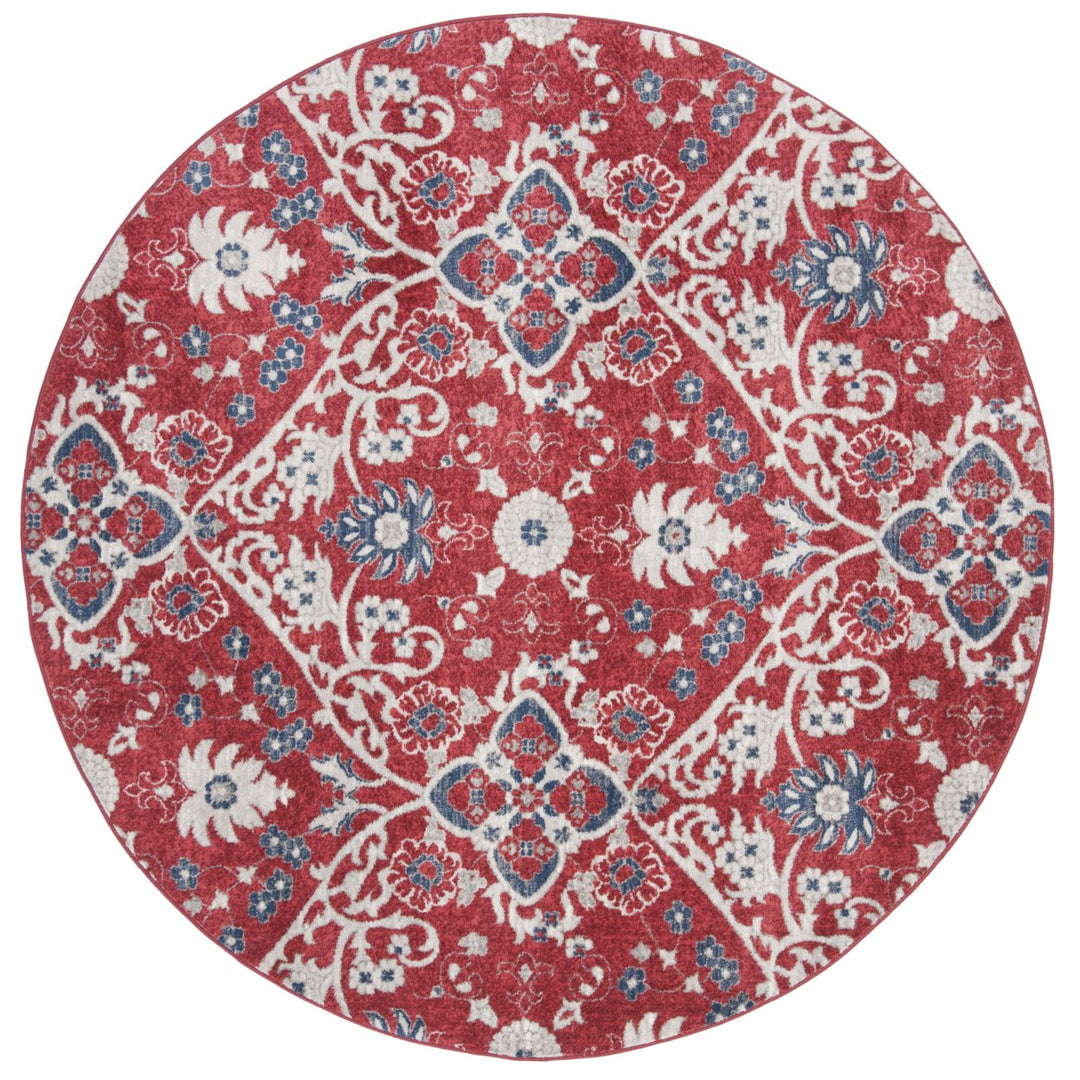 SAFAVIEH Brentwood Collection BNT894R Red / Ivory Rug Image 4