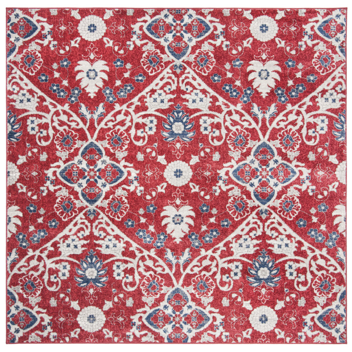 SAFAVIEH Brentwood Collection BNT894R Red / Ivory Rug Image 6