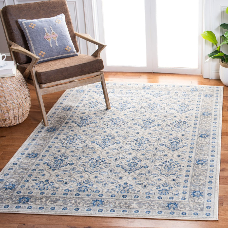SAFAVIEH Brentwood Collection BNT870A Ivory / Blue Rug Image 1