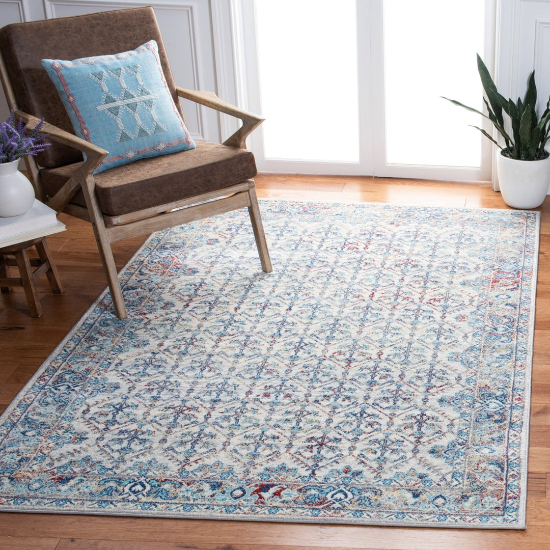 SAFAVIEH Brentwood Collection BNT869A Ivory / Blue Rug Image 1