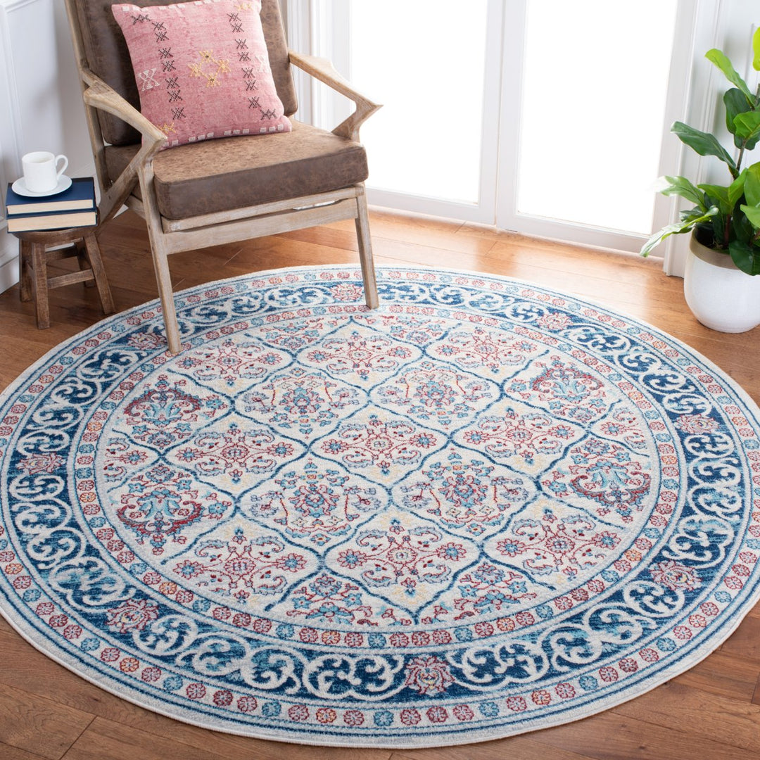 SAFAVIEH Brentwood Collection BNT870B Beige / Navy Rug Image 3