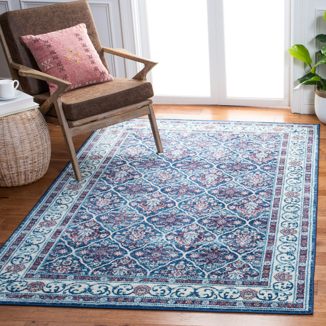 SAFAVIEH Brentwood Collection BNT870N Navy / Red Rug Image 1