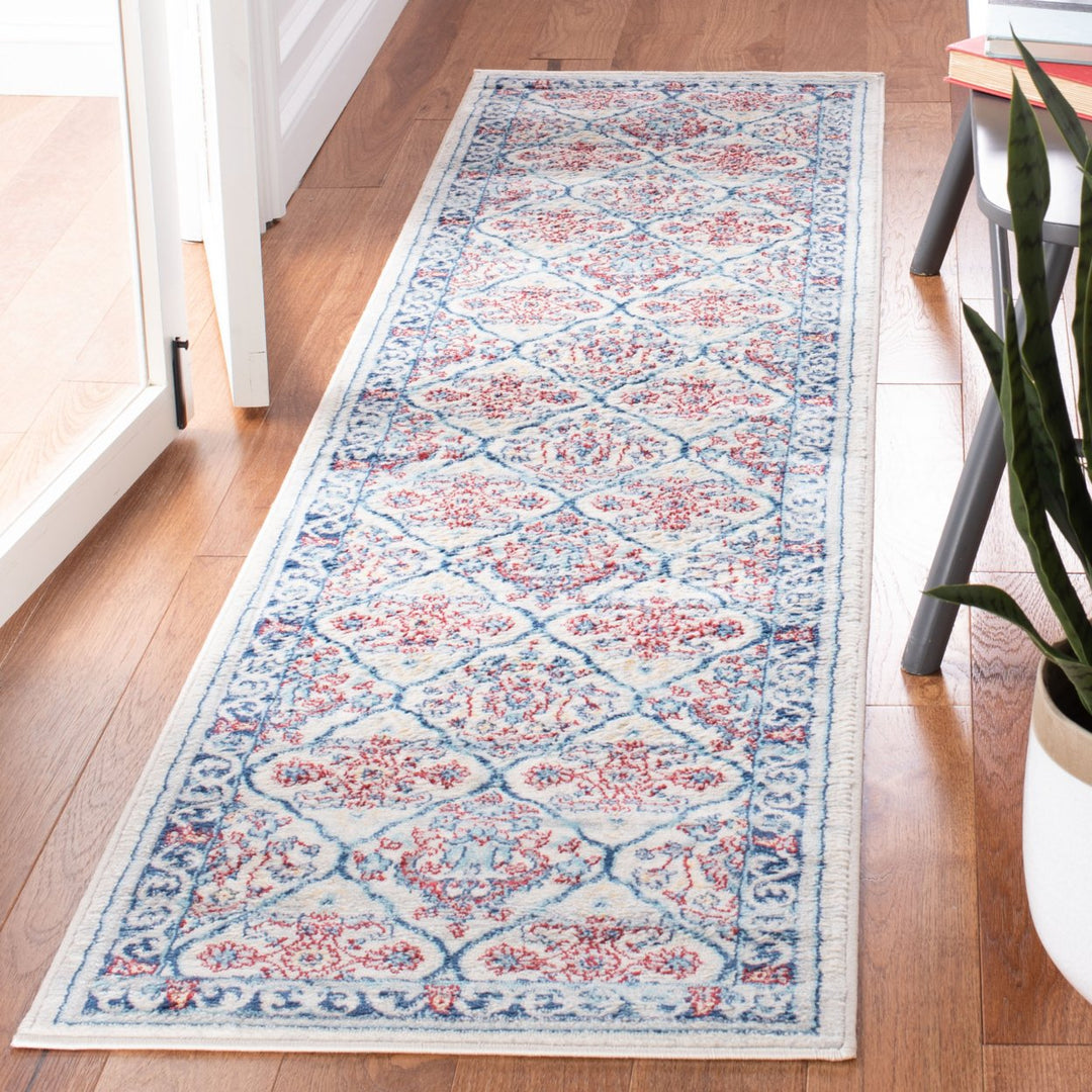 SAFAVIEH Brentwood Collection BNT870B Beige / Navy Rug Image 4