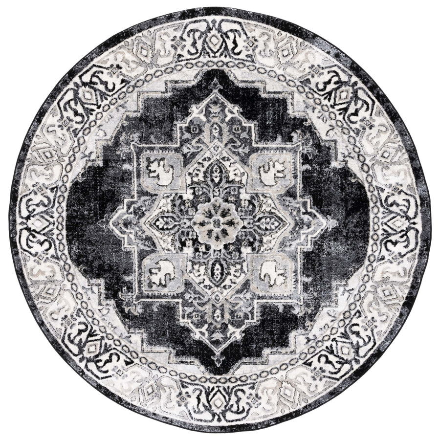 SAFAVIEH Brentwood Collection BNT861A Ivory / Black Rug Image 1