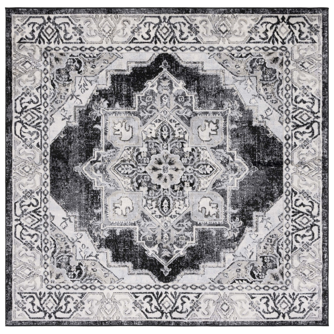 SAFAVIEH Brentwood Collection BNT861A Ivory / Black Rug Image 2