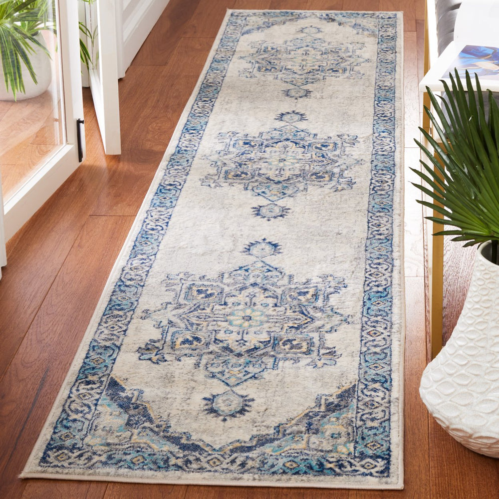 SAFAVIEH Brentwood BNT861K Aqua / Light Grey Rug Image 2