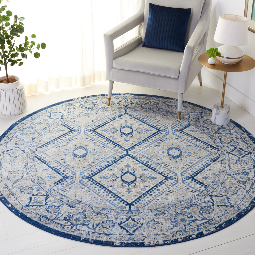 SAFAVIEH Brentwood Collection BNT876M Blue / Ivory Rug Image 2