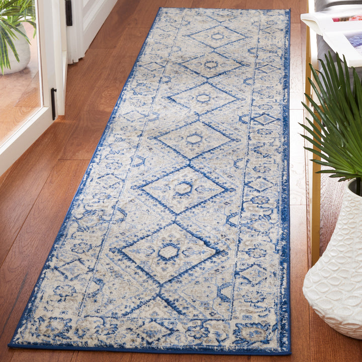 SAFAVIEH Brentwood Collection BNT876M Blue / Ivory Rug Image 3