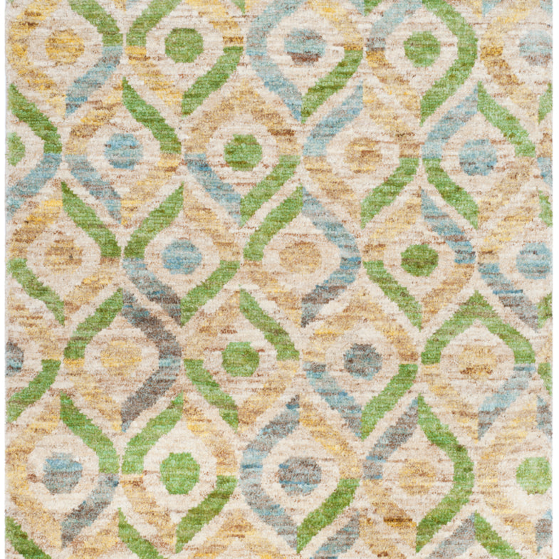 SAFAVIEH Bohemian BOH633A Hand-knotted Bleach / Blue Rug Image 4