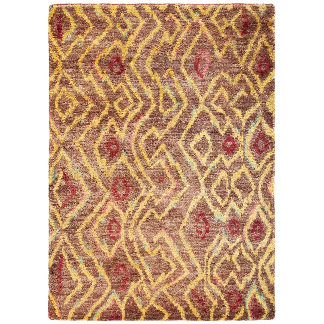 SAFAVIEH Bohemian BOH637A Hand-knotted Brown / Gold Rug Image 1