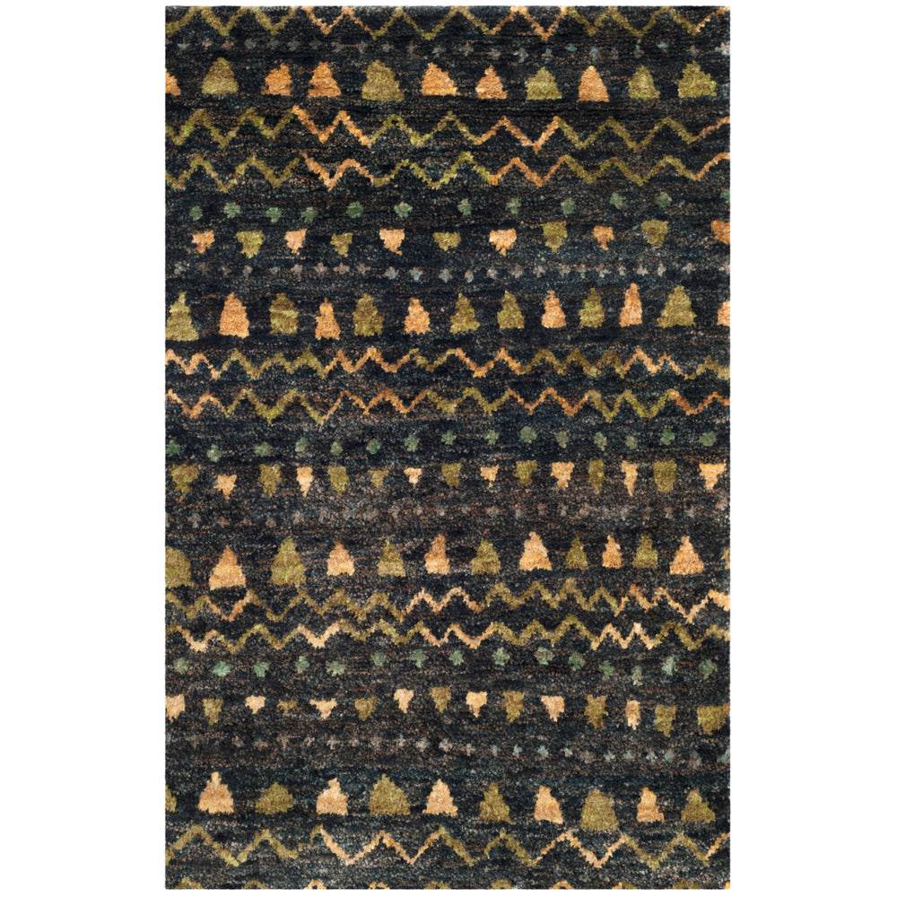 SAFAVIEH Bohemian BOH653A Hand-knotted Black / Gold Rug Image 2