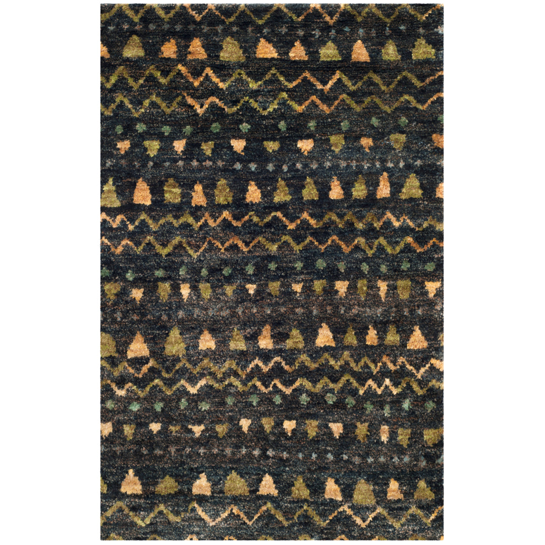 SAFAVIEH Bohemian BOH653A Hand-knotted Black / Gold Rug Image 2