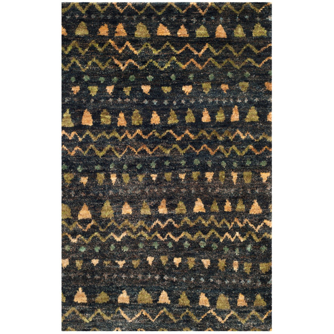 SAFAVIEH Bohemian BOH653A Hand-knotted Black / Gold Rug Image 1