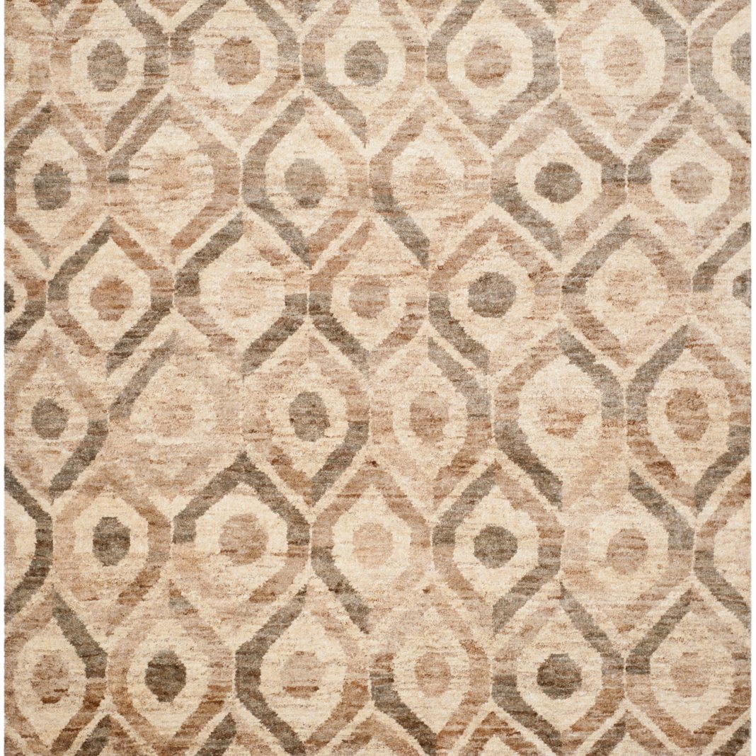 SAFAVIEH Bohemian BOH633B Hand-knotted Bleach /Brown Rug Image 1