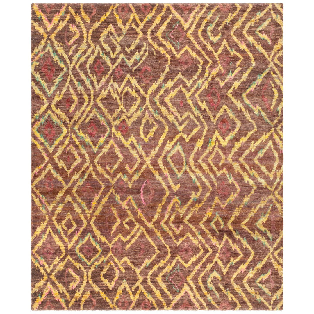 SAFAVIEH Bohemian BOH637A Hand-knotted Brown / Gold Rug Image 1