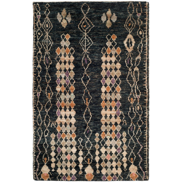 SAFAVIEH Bohemian BOH664A Hand-knotted Black / Beige Rug Image 1