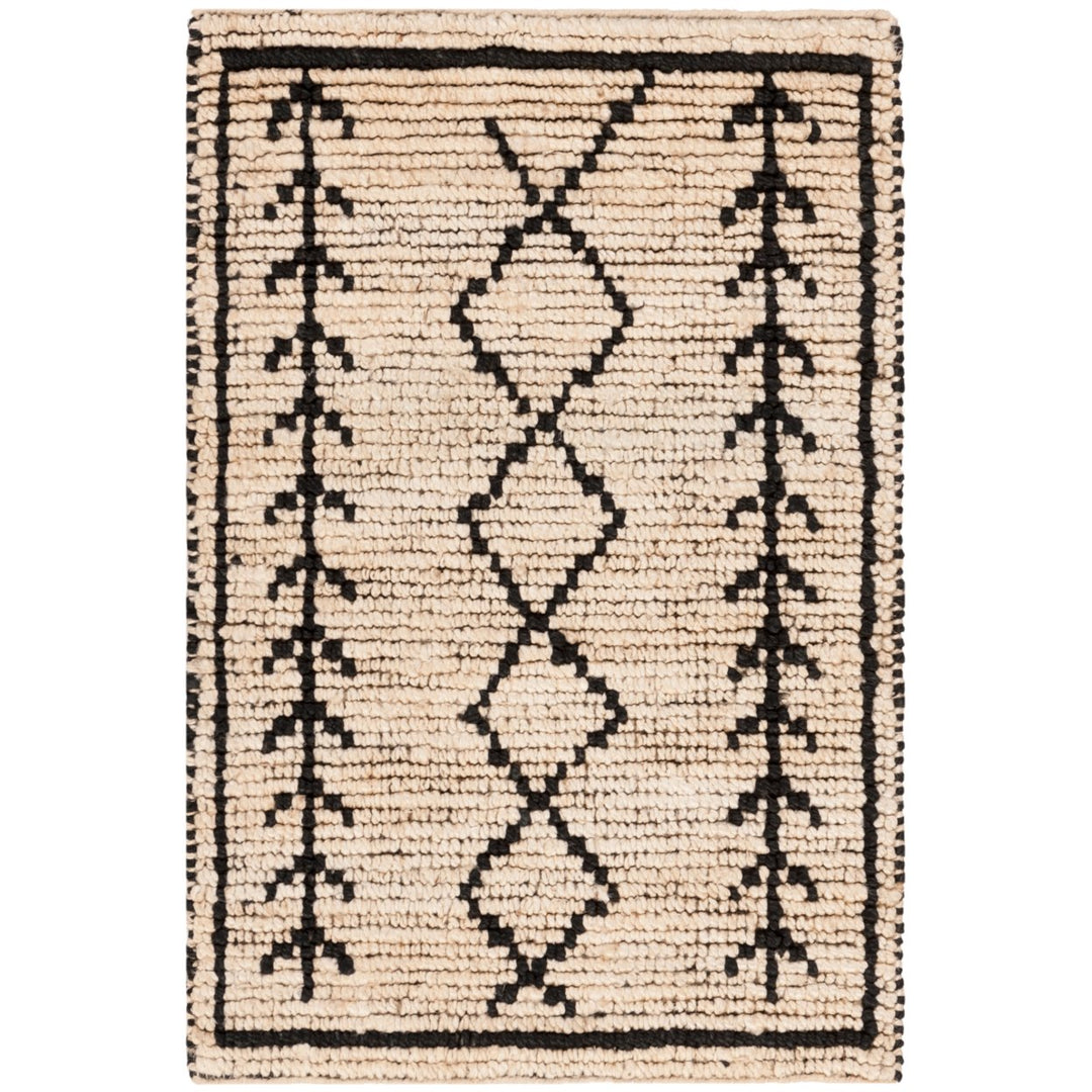 SAFAVIEH Bohemian BOH701A Handwoven Ivory / Black Rug Image 1