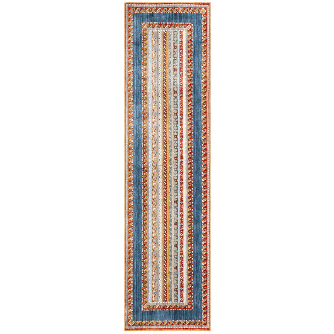 SAFAVIEH Bokhara Collection BOK136M Blue / Orange Rug Image 3