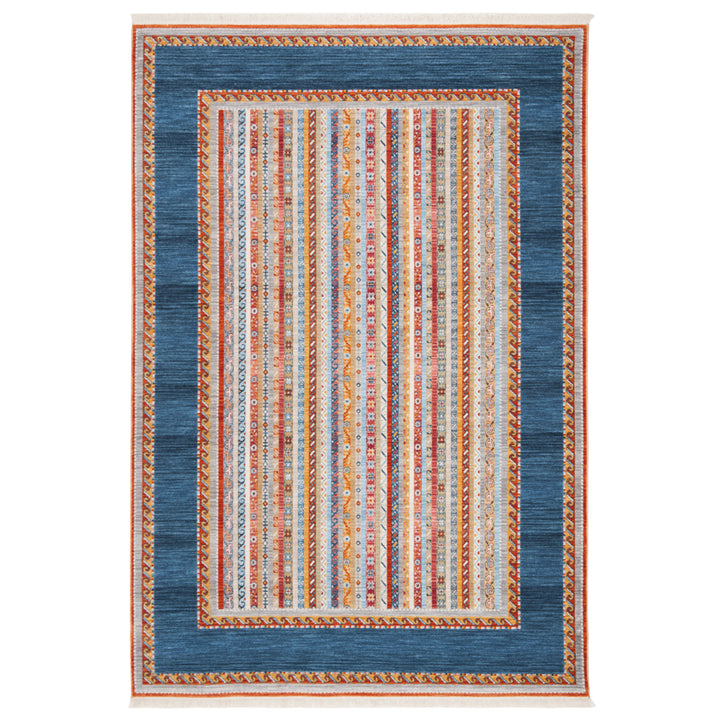 SAFAVIEH Bokhara Collection BOK136M Blue / Orange Rug Image 5