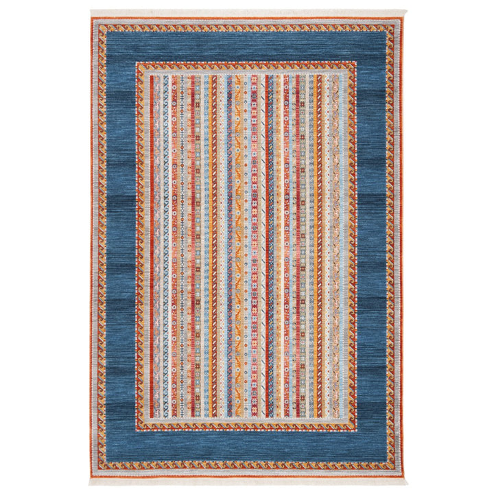 SAFAVIEH Bokhara Collection BOK136M Blue / Orange Rug Image 1