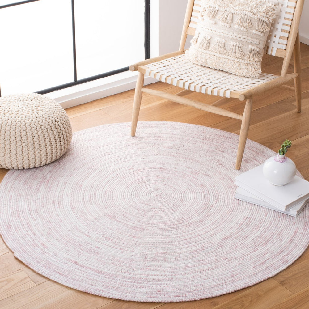 SAFAVIEH Braided BRD270U Handmade Ivory / Pink Rug Image 2