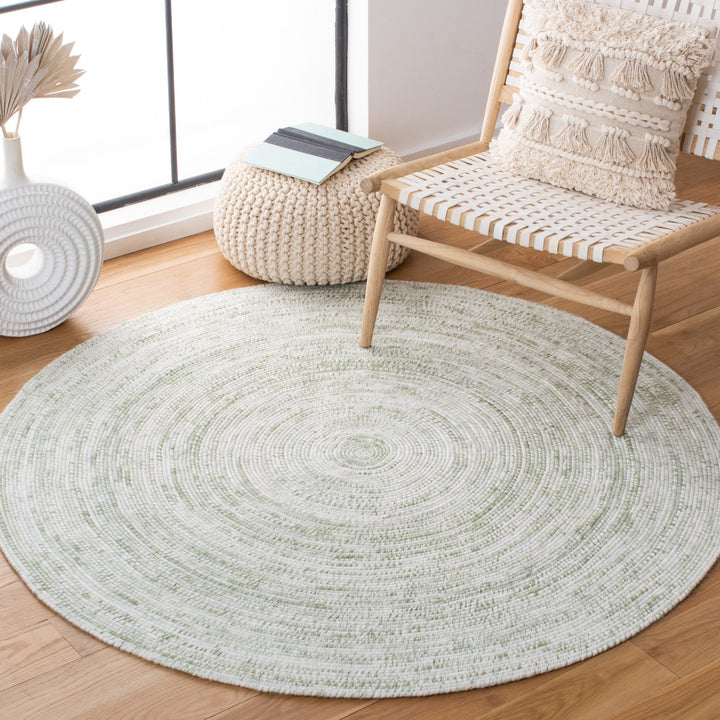 SAFAVIEH Braided BRD270Y Handmade Ivory / Green Rug Image 2