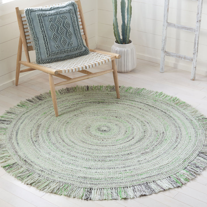 SAFAVIEH Braided BRD275Y Handmade Green / Ivory Rug Image 2