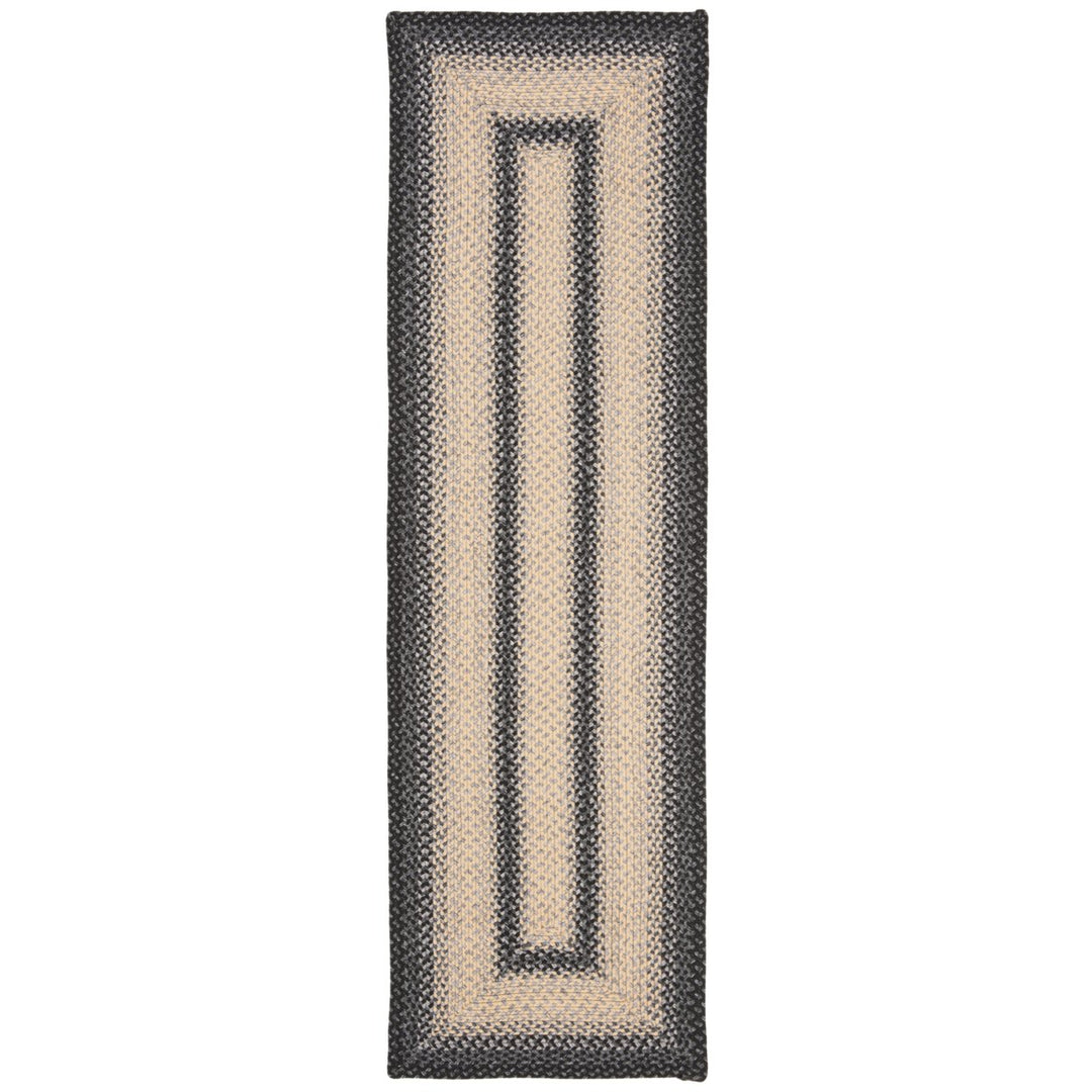 SAFAVIEH BRD311A Braided Black / Grey Image 1