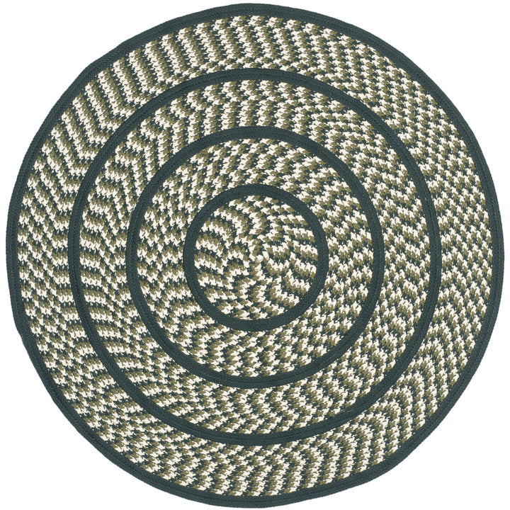 SAFAVIEH Braided BRD401B Handwoven Ivory /Dark Green Rug Image 3