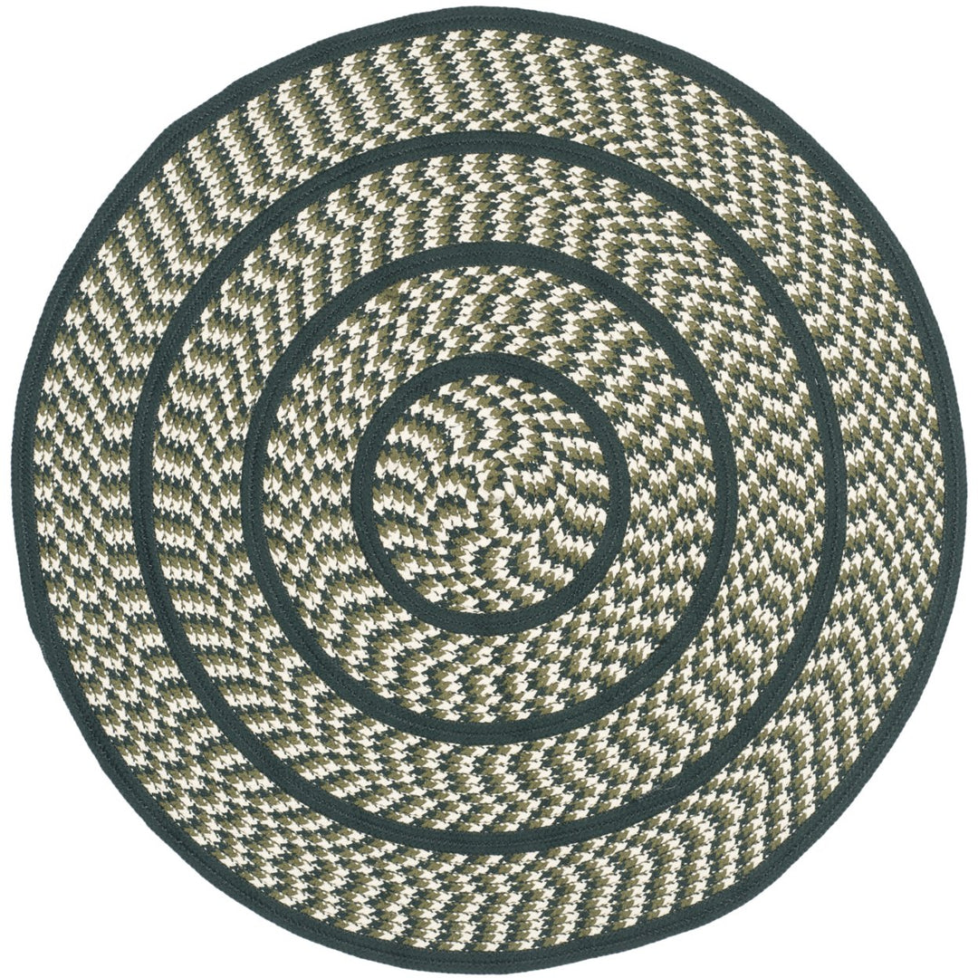 SAFAVIEH Braided BRD401B Handwoven Ivory /Dark Green Rug Image 1