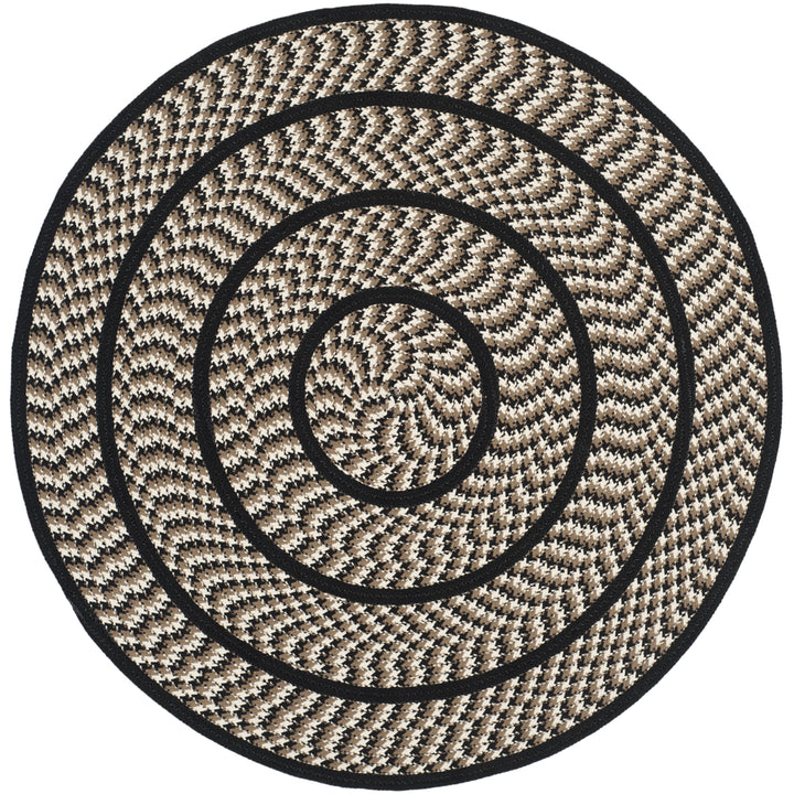 SAFAVIEH Braided BRD401C Handwoven Ivory / Black Rug Image 1