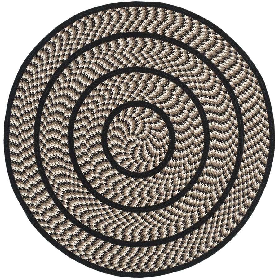 SAFAVIEH Braided BRD401C Handwoven Ivory / Black Rug Image 1