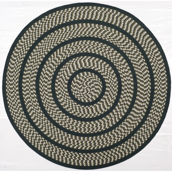 SAFAVIEH Braided BRD401B Handwoven Ivory /Dark Green Rug Image 1