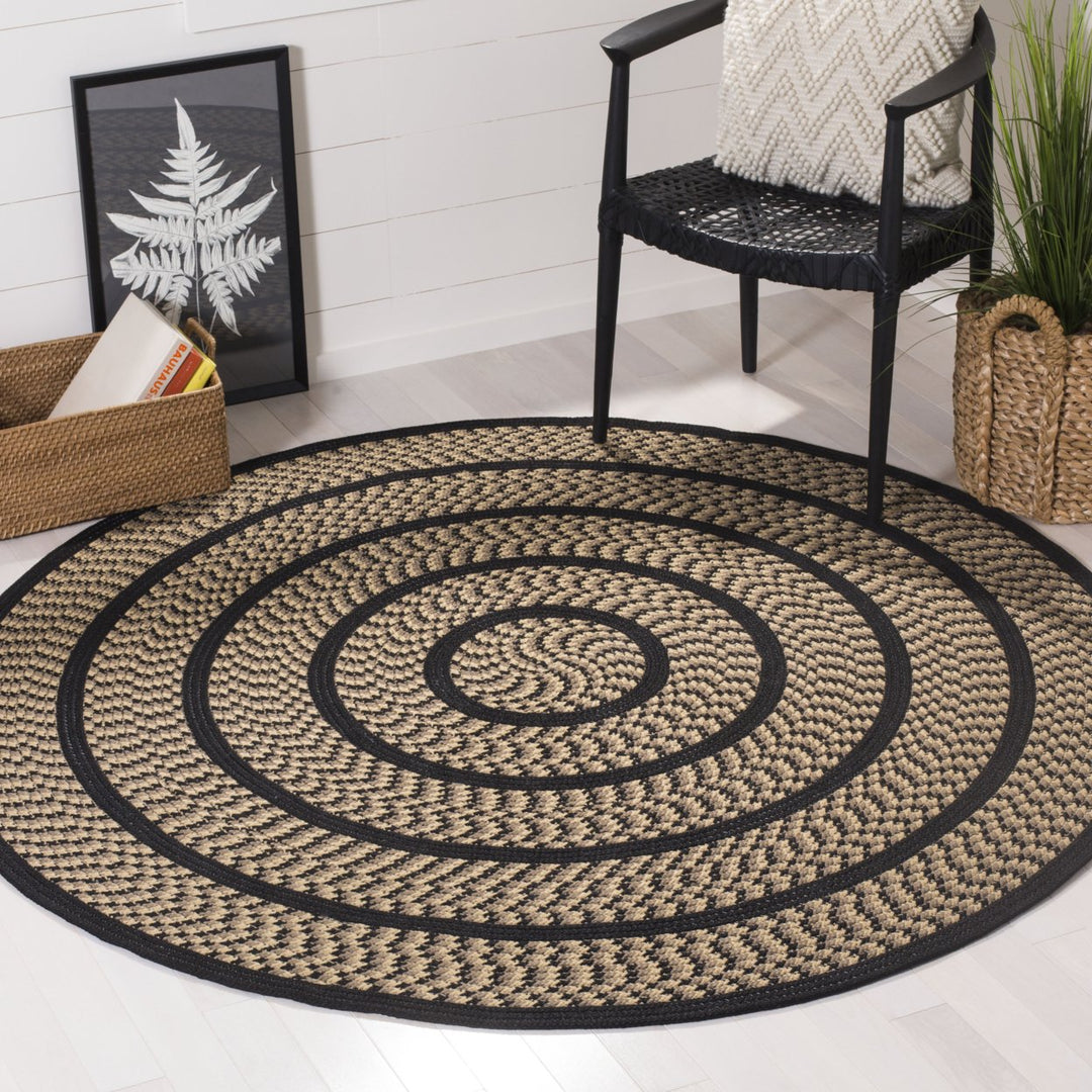 SAFAVIEH Braided BRD401G Handwoven Beige / Black Rug Image 2