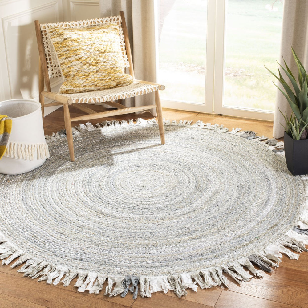 SAFAVIEH Braided Collection BRD451F Handwoven Grey Rug Image 2