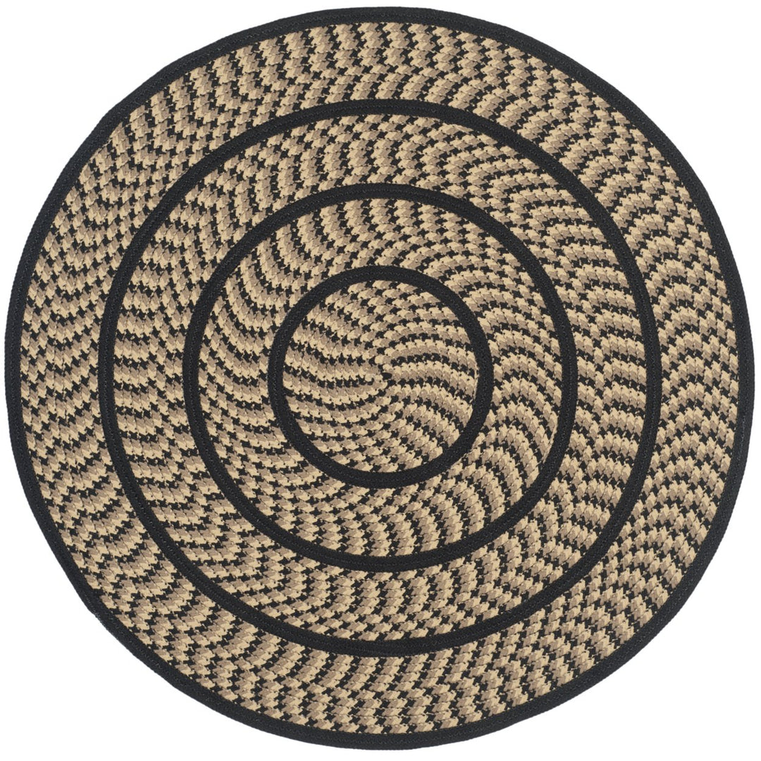 SAFAVIEH Braided BRD401G Handwoven Beige / Black Rug Image 1