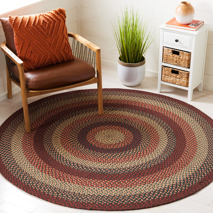 SAFAVIEH Braided BRD651Z Handwoven Brown / Rust Rug Image 2